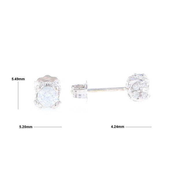 0.54ctw Diamond Cluster Stud Earrings