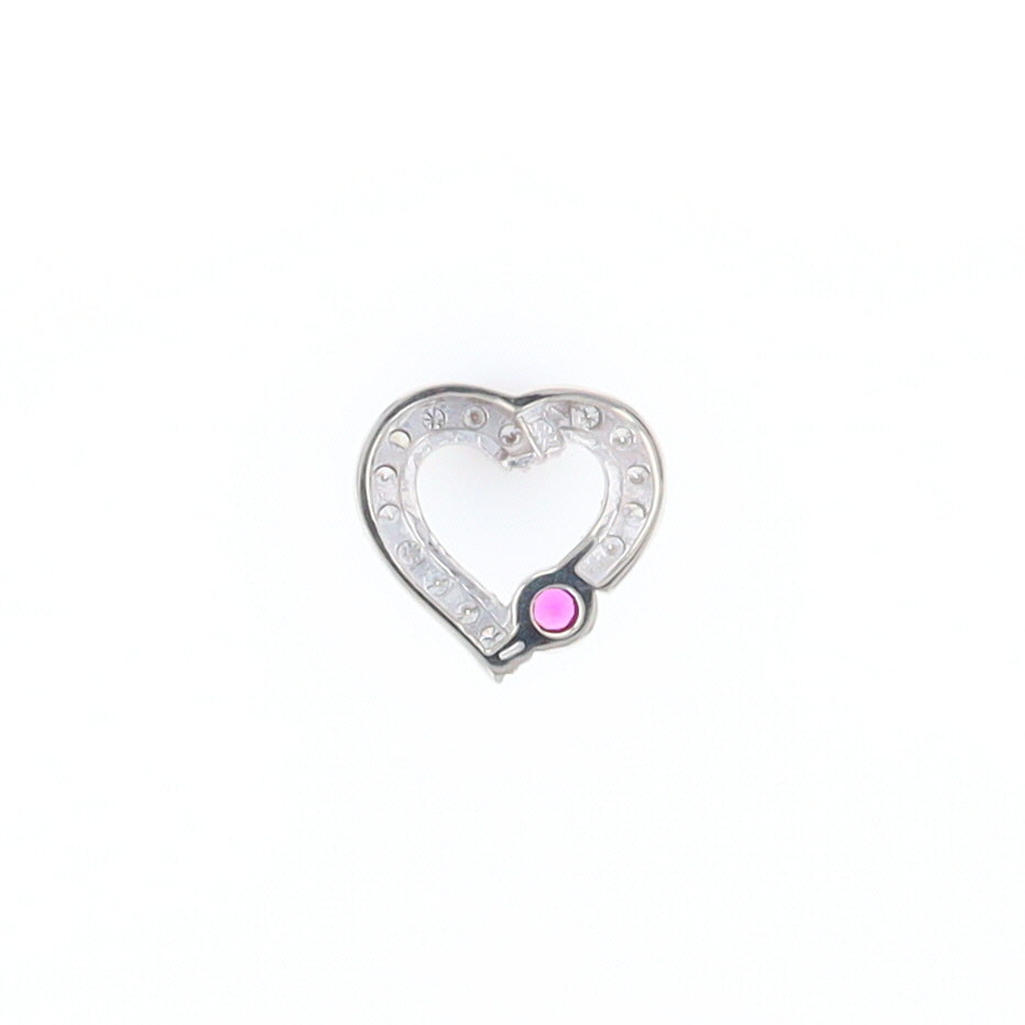 Diamond Heart Pendant with Ruby Accent