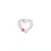 Diamond Heart Pendant with Ruby Accent