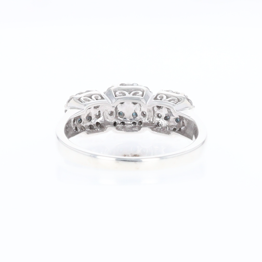 Triple Diamond Halo Ring