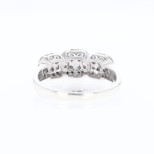 Triple Diamond Halo Ring