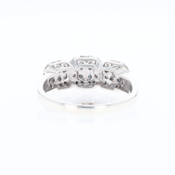 Triple Diamond Halo Ring
