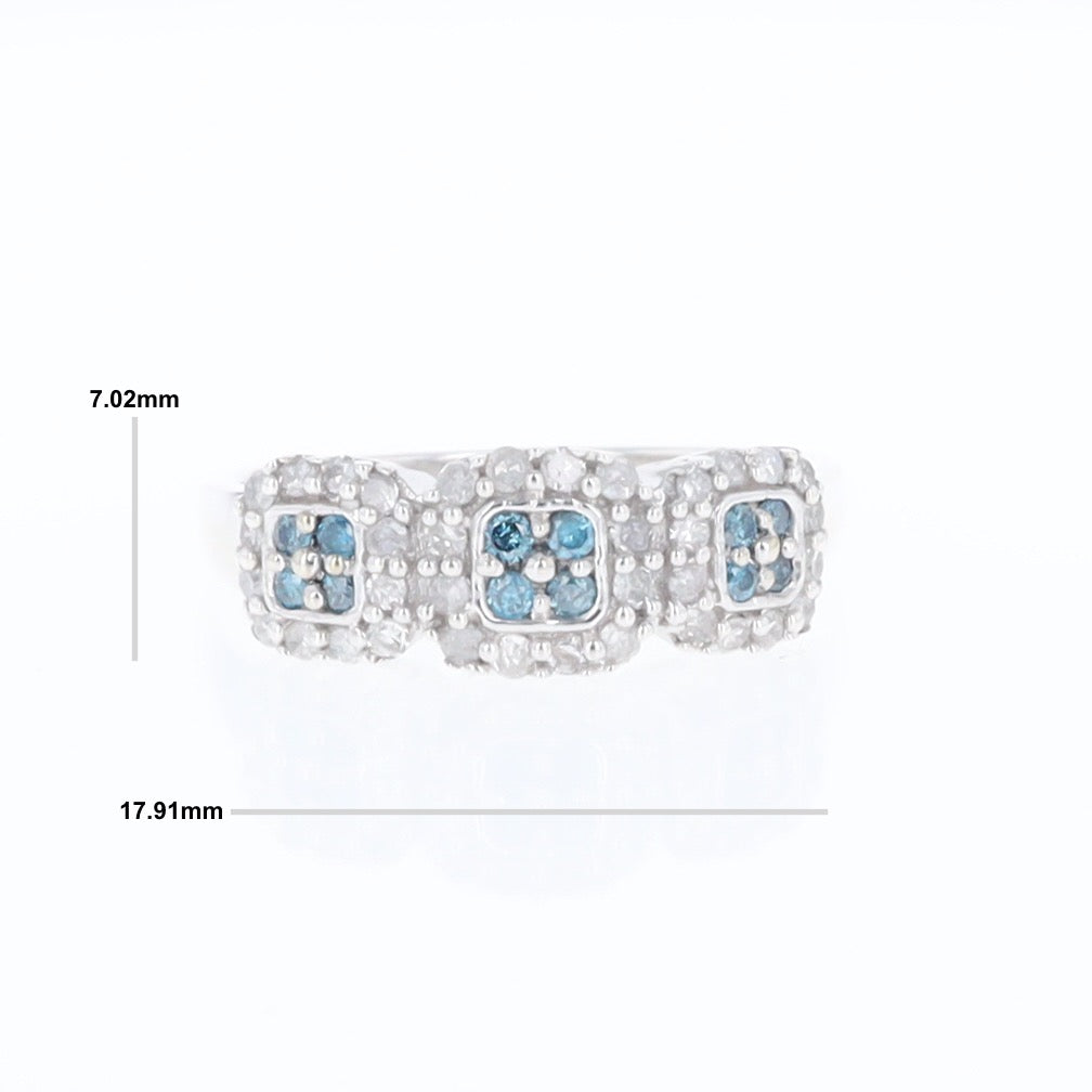 Triple Diamond Halo Ring