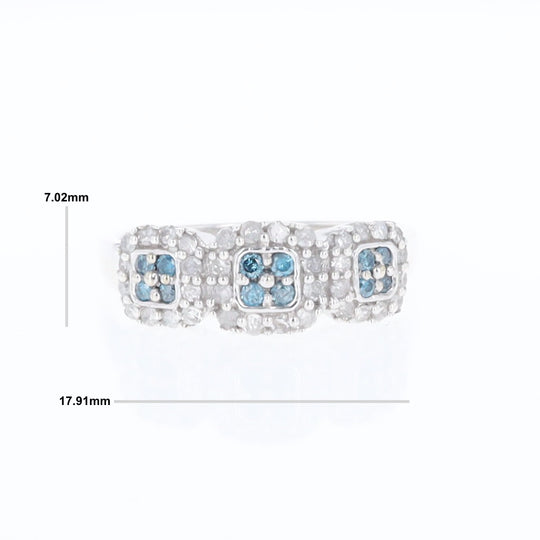 Triple Diamond Halo Ring