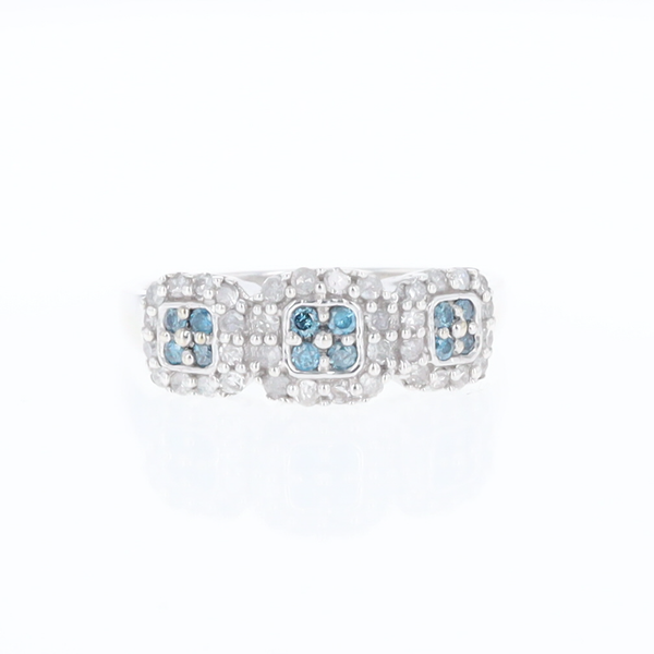 Triple Diamond Halo Ring