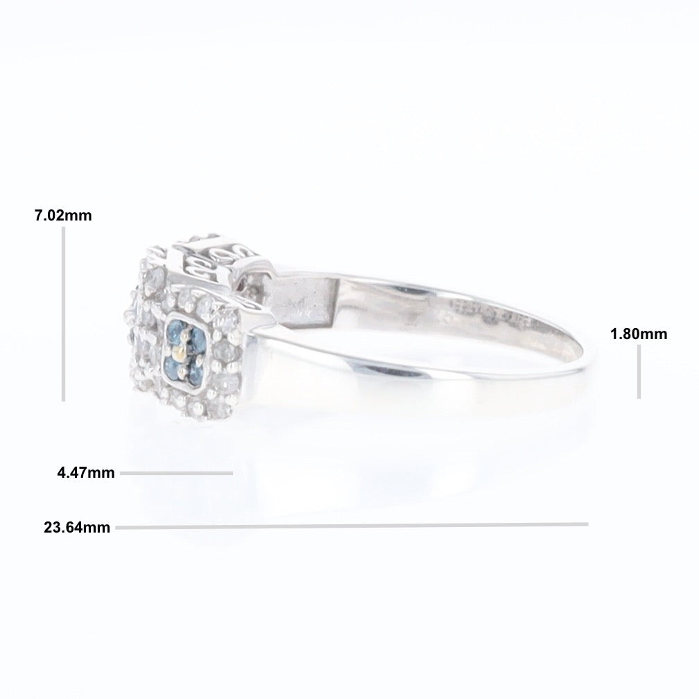 Triple Diamond Halo Ring