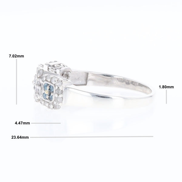 Triple Diamond Halo Ring