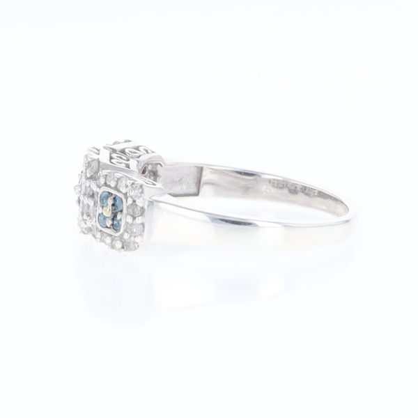 Triple Diamond Halo Ring