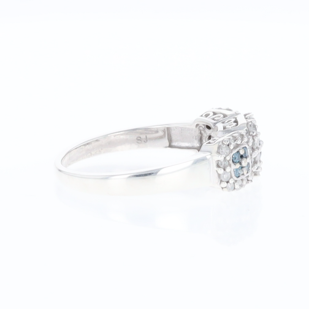 Triple Diamond Halo Ring