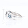 Square Blue & White Diamond Ring