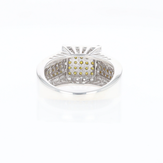 Yellow and White Diamond Filigree Design Ring