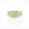 Yellow and White Diamond Filigree Design Ring