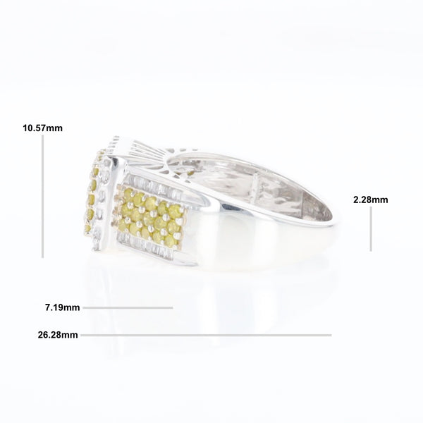 Yellow and White Diamond Filigree Design Ring