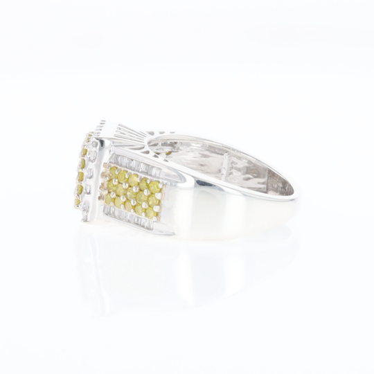 Yellow and White Diamond Filigree Design Ring
