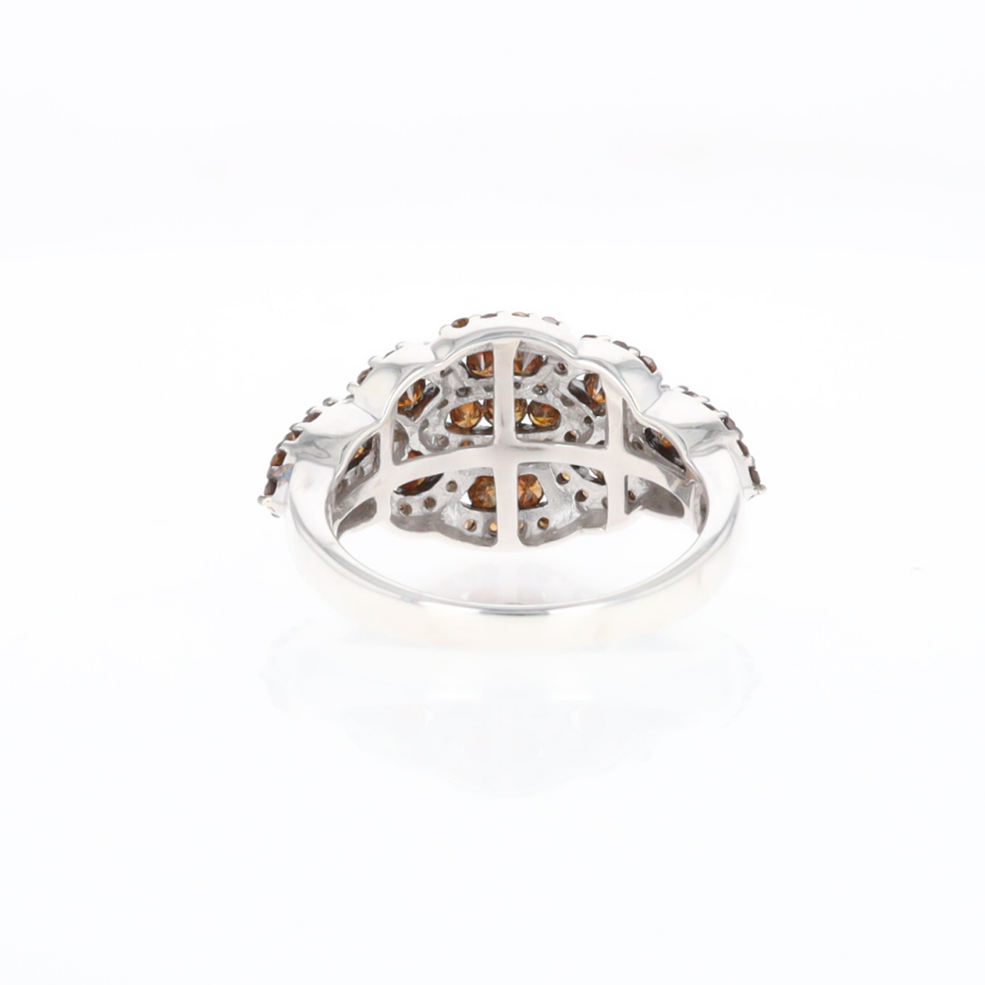 Knot Cluster Orange Diamond Ring