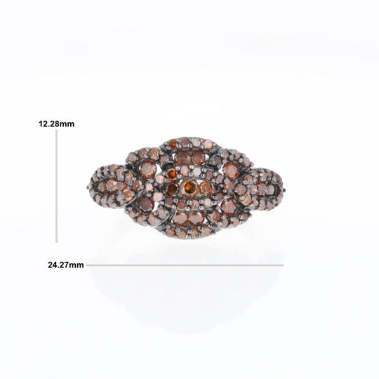 Knot Cluster Orange Diamond Ring
