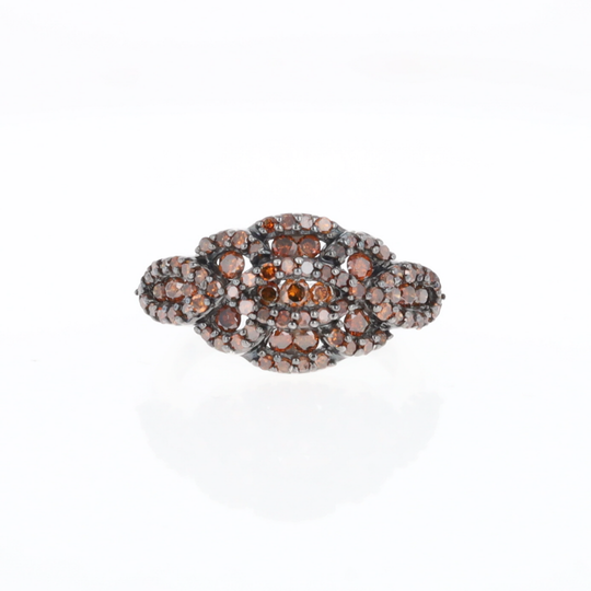 Knot Cluster Orange Diamond Ring