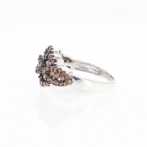 Knot Cluster Orange Diamond Ring