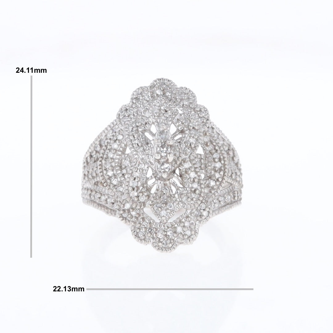 Floral Filigree Design Diamond Ring