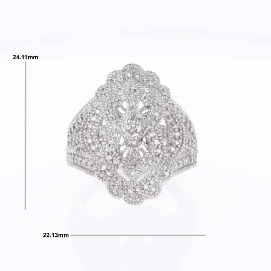 Floral Filigree Design Diamond Ring