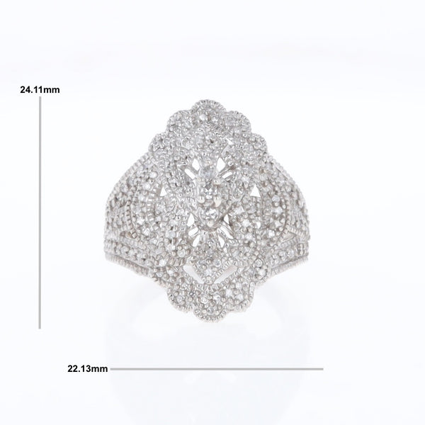 Floral Filigree Design Diamond Ring
