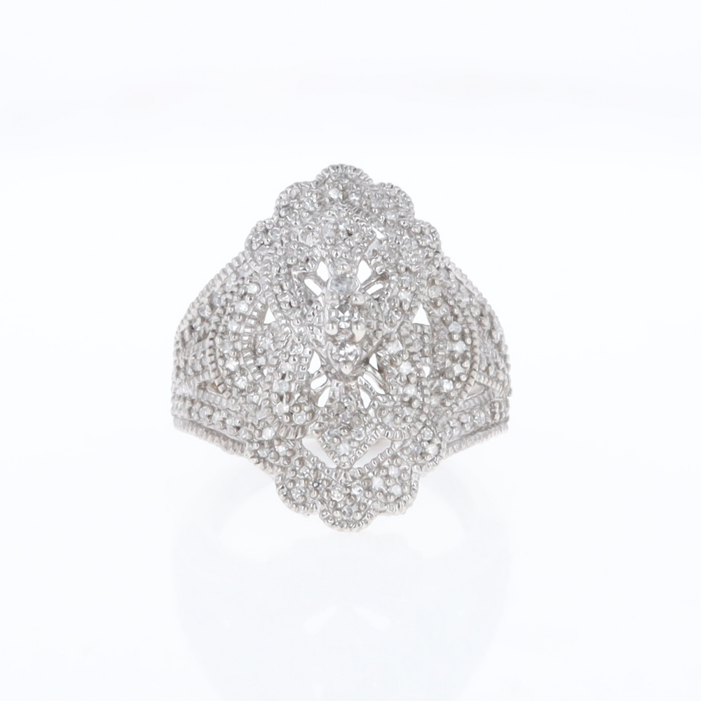 Floral Filigree Design Diamond Ring