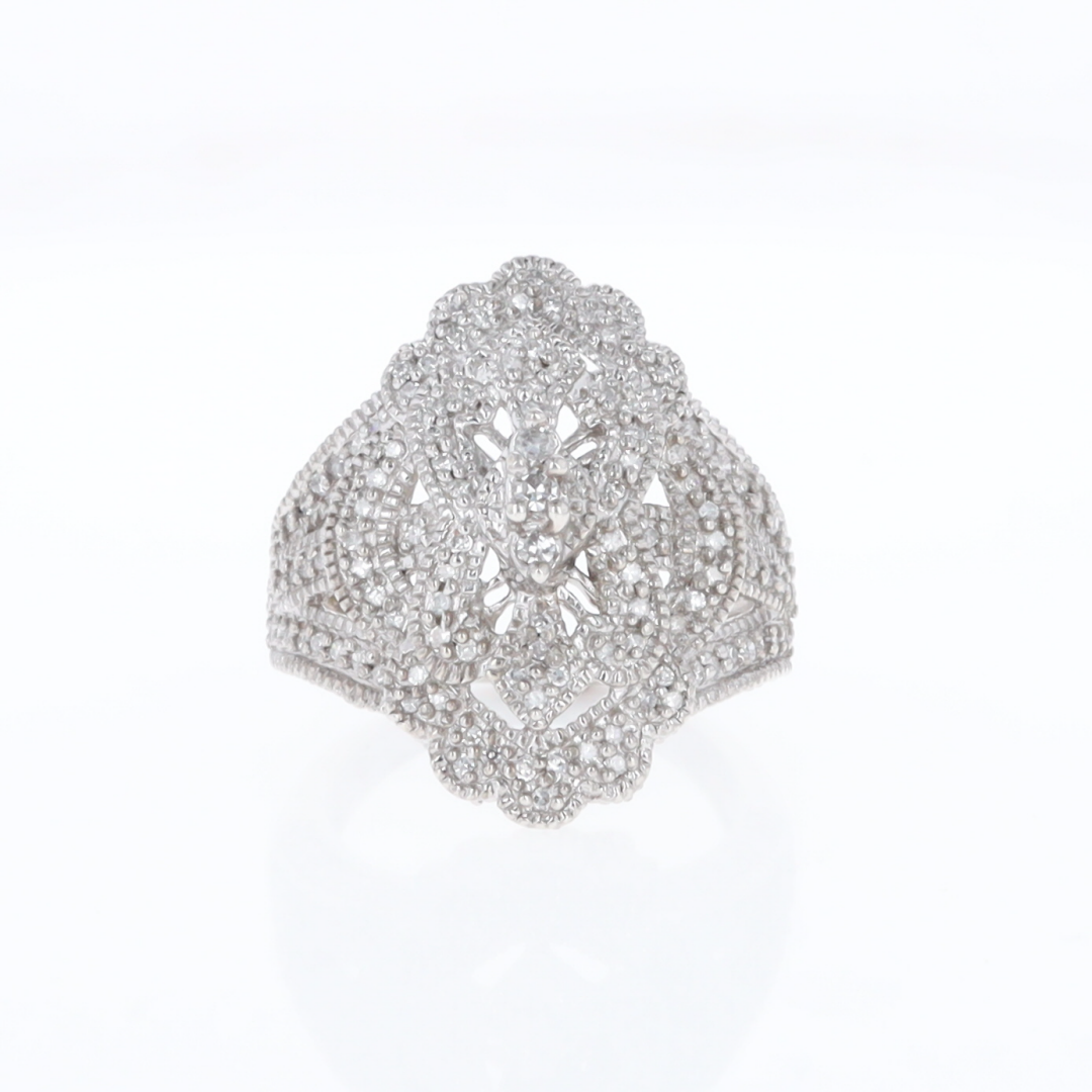 Floral Filigree Design Diamond Ring
