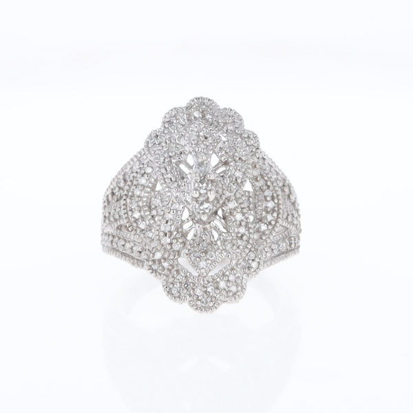 Floral Filigree Design Diamond Ring