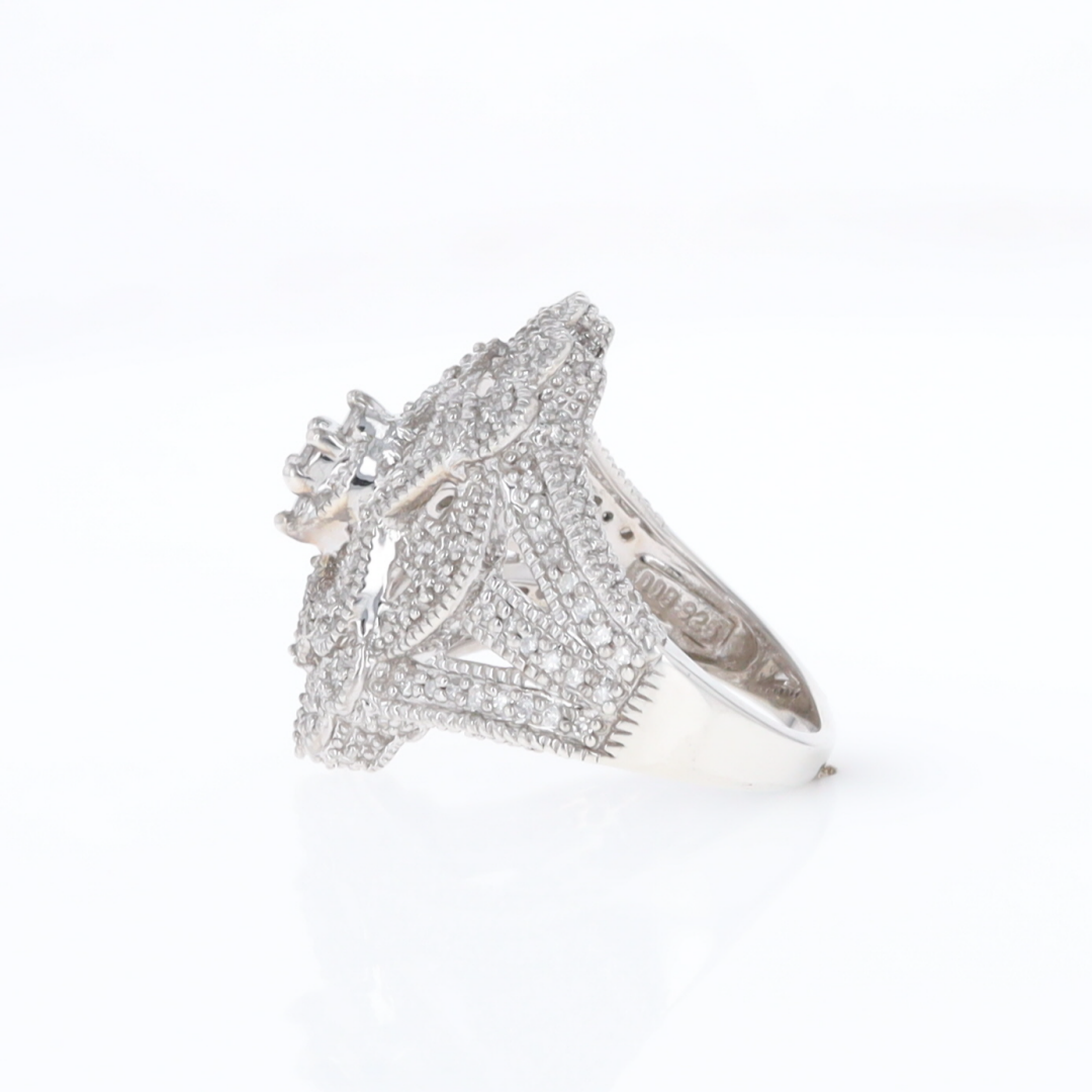 Floral Filigree Design Diamond Ring