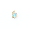 Pear Blue Topaz Diamond Pendant