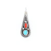 Native Turquoise & Coral Teardrop Pendant