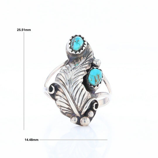 Native Turquoise Feather Ring