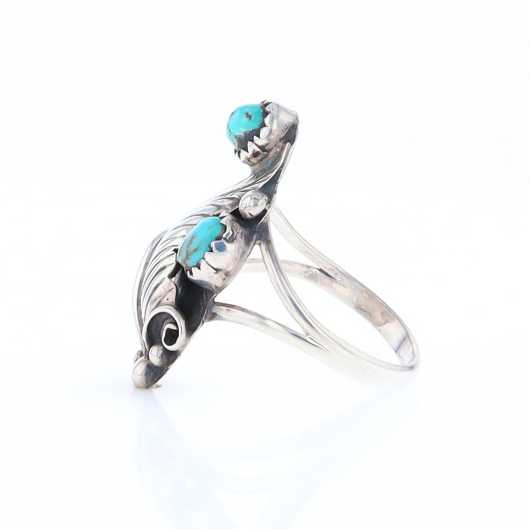 Native Turquoise Feather Ring