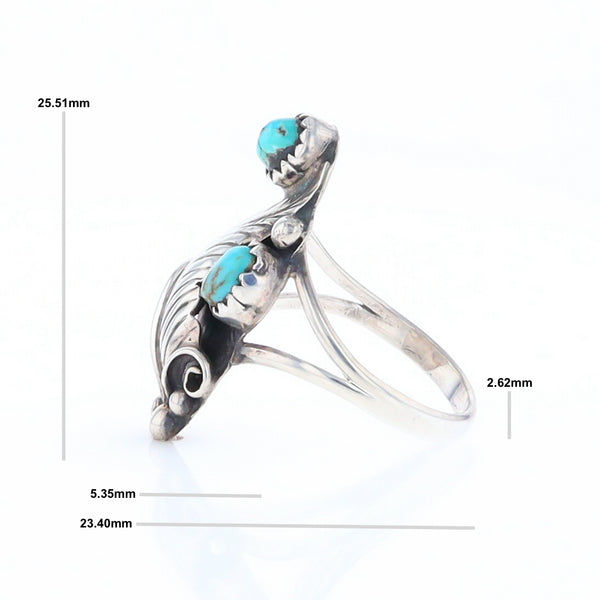 Native Turquoise Feather Ring