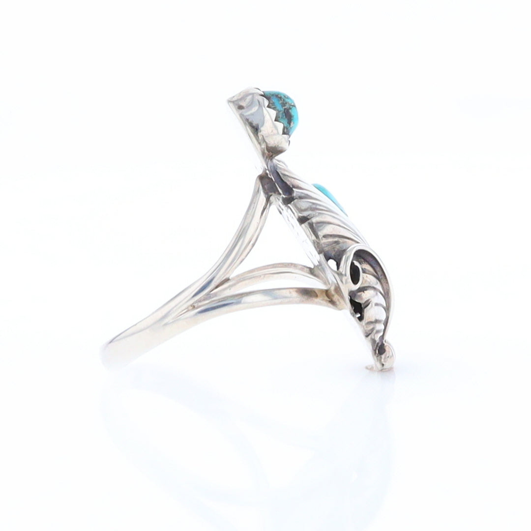 Native Turquoise Feather Ring