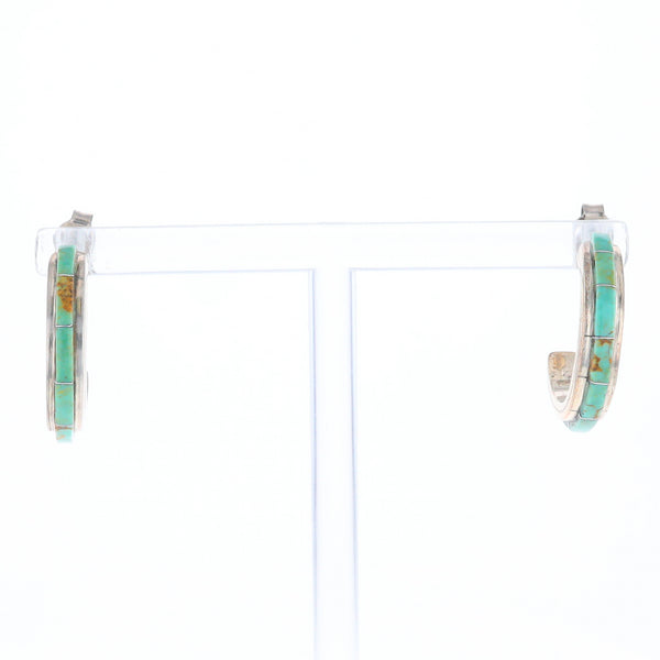 Turquoise Semi-Hoop Earrings