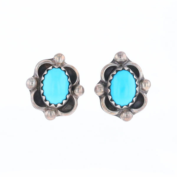 Turquoise Floral Framed Earrings