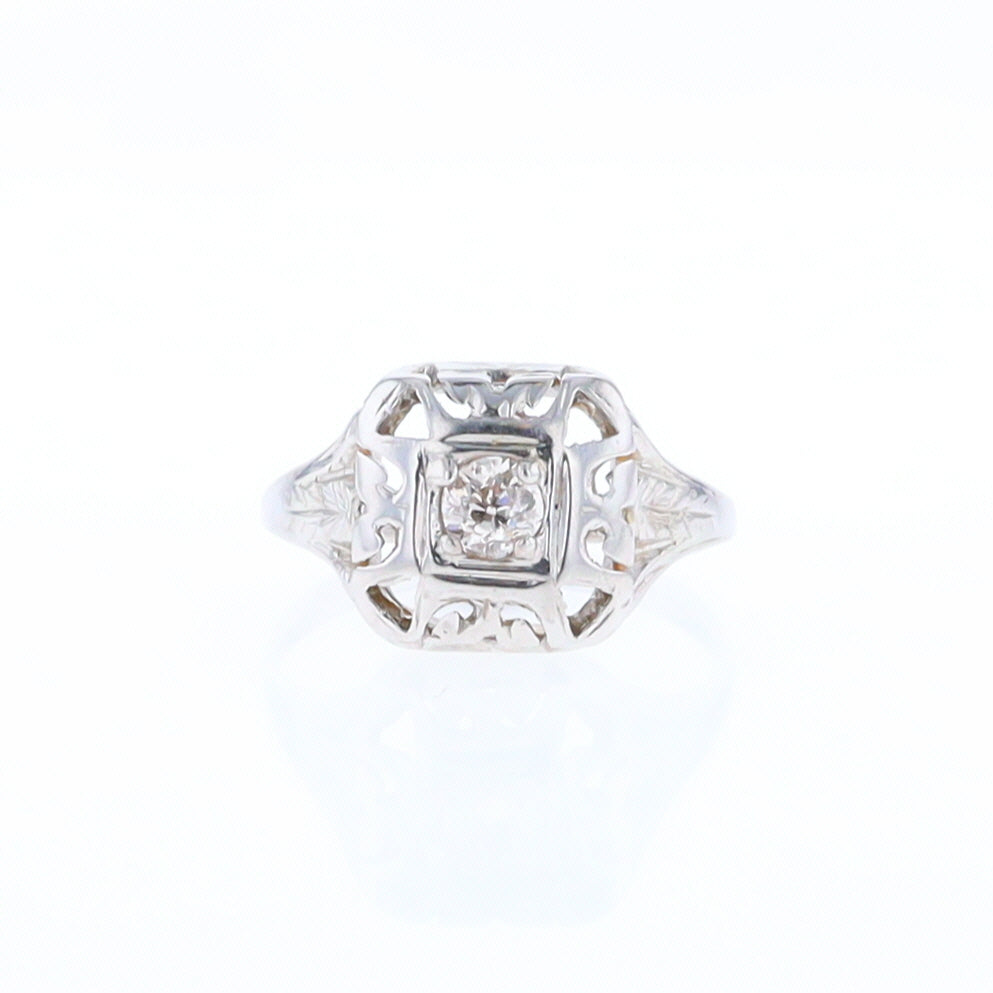 Vintage Square Top Diamond Ring