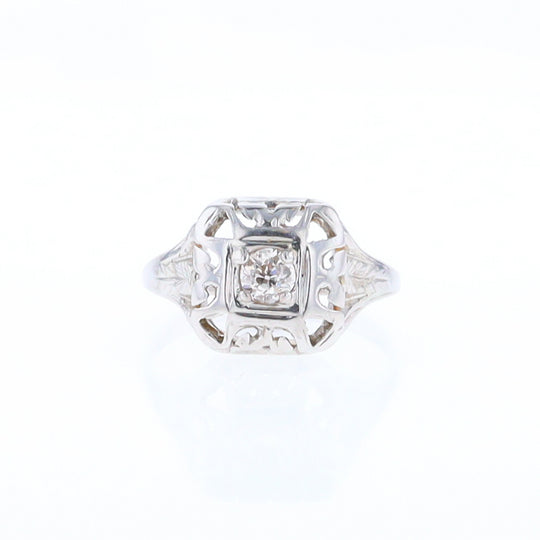 Vintage Square Top Diamond Ring