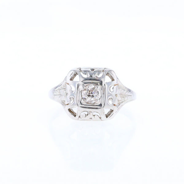 Vintage Square Top Diamond Ring