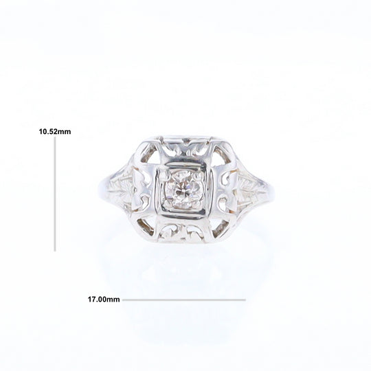 Vintage Square Top Diamond Ring