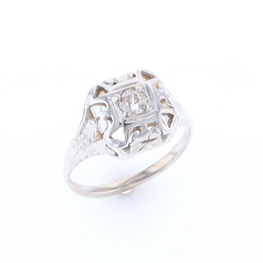 Vintage Square Top Diamond Ring