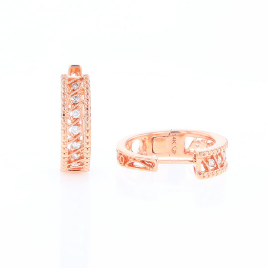 Rose Gold Diamond Hoop Earrings