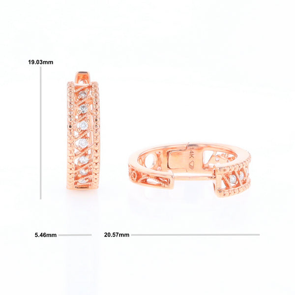 Rose Gold Diamond Hoop Earrings