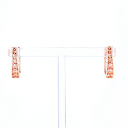 Rose Gold Diamond Hoop Earrings