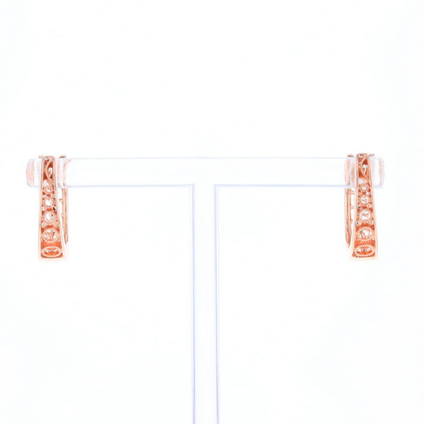 Rose Gold Diamond Hoop Earrings