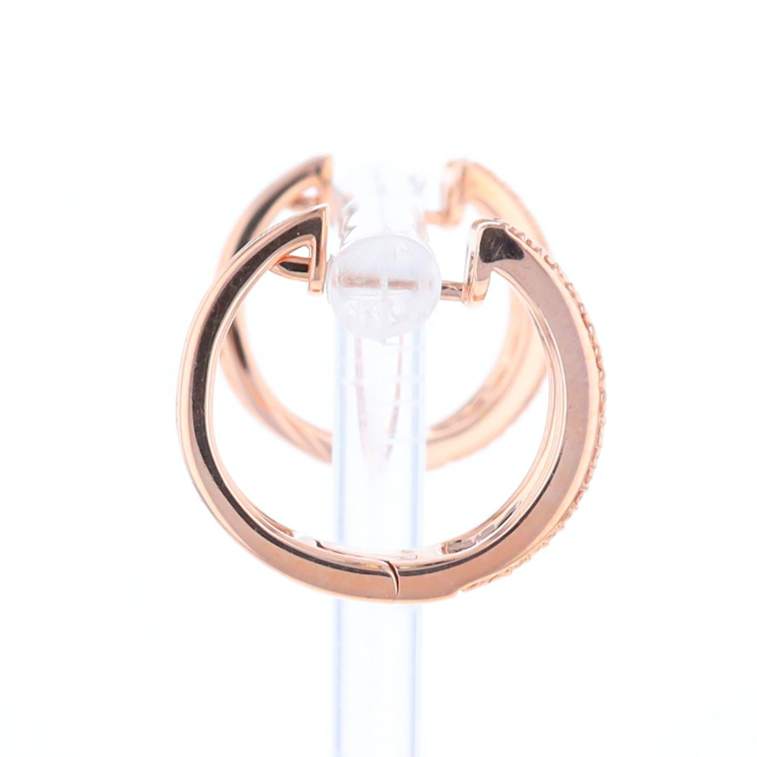 Rose Gold Diamond Hoop Earrings