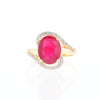 Ruby Bypass Ring with Diamond Accents