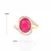 Ruby Bypass Ring with Diamond Accents