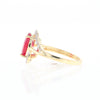 Ruby Bypass Ring with Diamond Accents